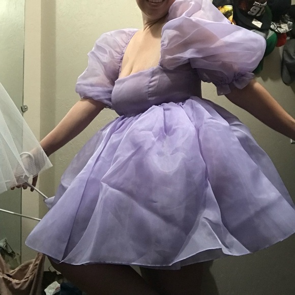 Selkie The Lilac Puff Dress - Picture 4 of 8